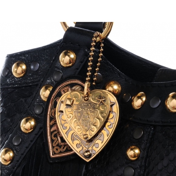 Authentic Gucci Python, Babouska Hobo Fringe, Studded bag. - Picture 9 of 9